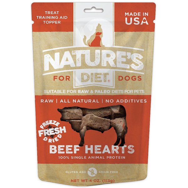 Nature's Diet Beef Heart Raw Freeze-Dried Dog Treats, 4-oz pouch
