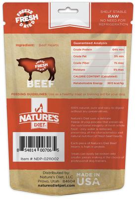 Show full view: Nature's Diet Beef Heart Raw Freeze-Dried Dog Treats, 4-oz pouch slide 3 of 10
