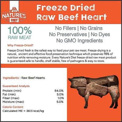 Show full view: Nature's Diet Beef Heart Raw Freeze-Dried Dog Treats, 4-oz pouch slide 4 of 10
