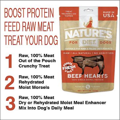 Show full view: Nature's Diet Beef Heart Raw Freeze-Dried Dog Treats, 4-oz pouch slide 5 of 10