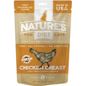Nature's Diet Chicken Breast Raw Freeze-Dried Cat Treats, 1.5-oz pouch