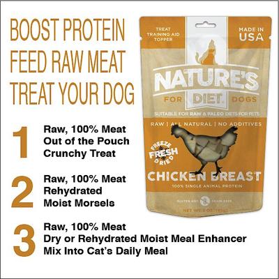 Show full view: Nature's Diet Chicken Breast Raw Freeze-Dried Cat Treats, 1.5-oz pouch slide 5 of 10