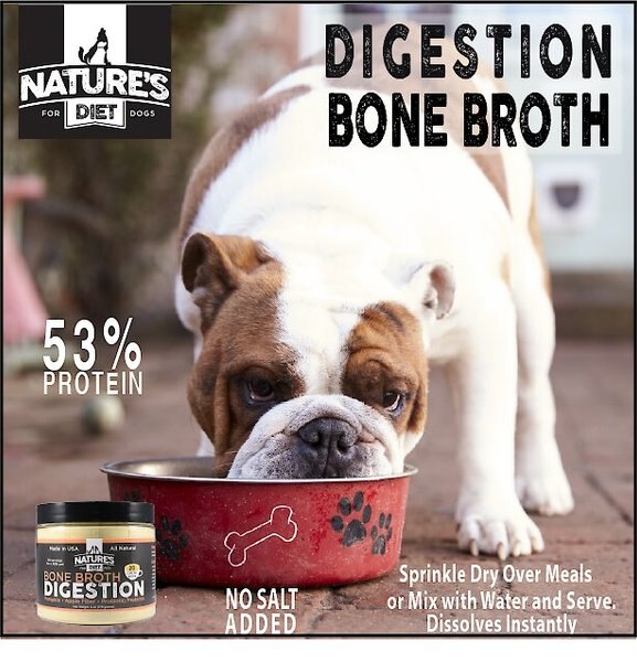 Nature's Diet Digestion Bone Broth Dry Dog & Cat Food Topping, 6-oz jar