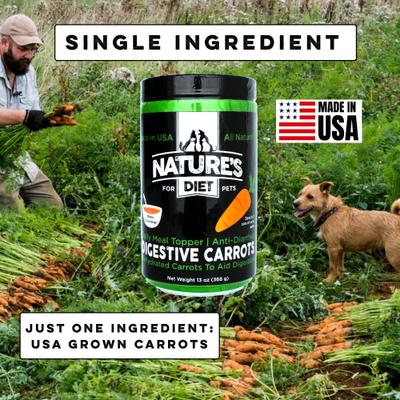 Show full view: Nature's Diet Digestive Carrots Powder Digestive Aid Supplement for Dogs & Cats, 16-oz jar slide 4 of 8
