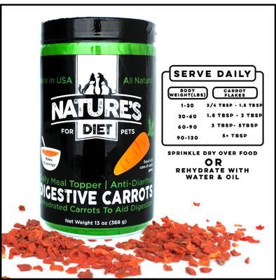 Show full view: Nature's Diet Digestive Carrots Powder Digestive Aid Supplement for Dogs & Cats, 16-oz jar slide 7 of 8