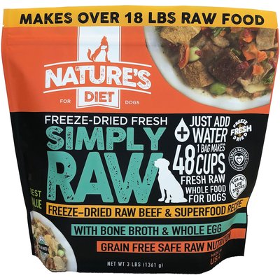Nature's Diet Nature's Diet Fresh Beef Simply Raw Freeze-Dried Dog Food, 6-lb bundle