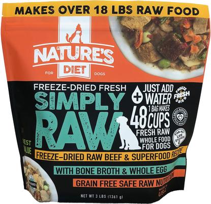 Nature's Diet Fresh Beef Simply Raw Freeze-Dried Dog Food, 3-lb bag
