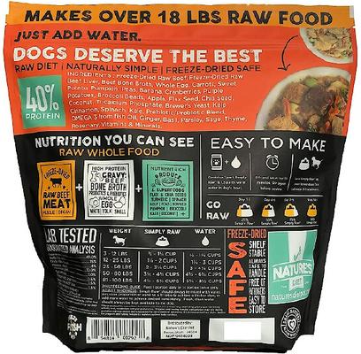 Nature's Diet Fresh Beef Simply Raw Freeze-Dried Dog Food, 3-lb bag