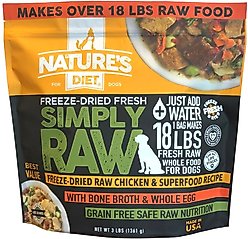 Nature's Diet Fresh Chicken Simply Raw Freeze-Dried Dog Food, 3-lb bag