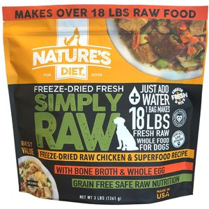 Nature's Diet Fresh Chicken Simply Raw Freeze-Dried Dog Food, 3-lb bag