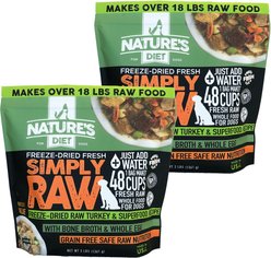Nature's Diet Fresh Turkey Simply Raw Freeze-Dried Dog Food, 6-lb bundle