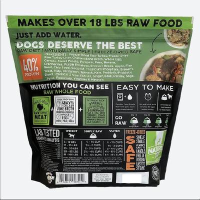 Show full view: Nature's Diet Fresh Turkey Simply Raw Freeze-Dried Dog Food, 6-lb bundle slide 3 of 10
