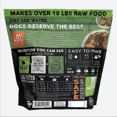 Show full view: Nature's Diet Fresh Turkey Simply Raw Freeze-Dried Dog Food, 3-lb bag slide 3 of 10