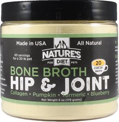Nature's Diet Hip & Joint Bone Broth Dry Dog & Cat Food Topping, 6-oz jar