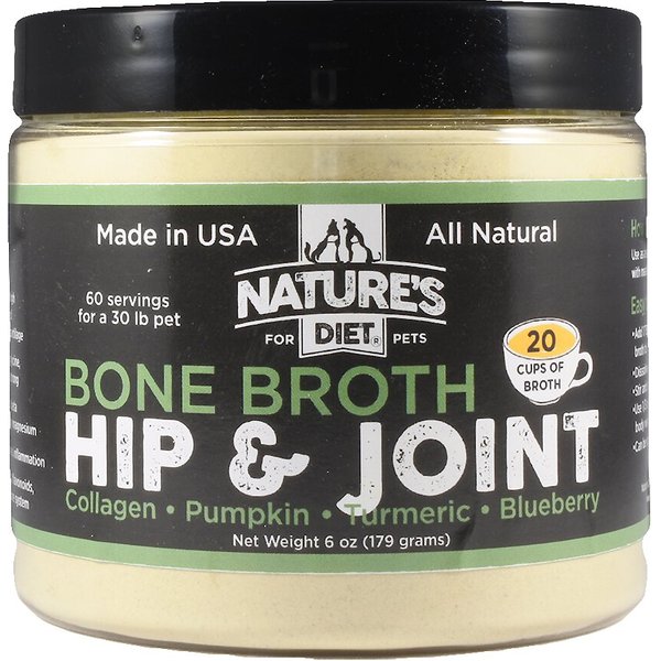 Nature's Diet Hip & Joint Bone Broth Dry Dog & Cat Food Topping, 6-oz jar