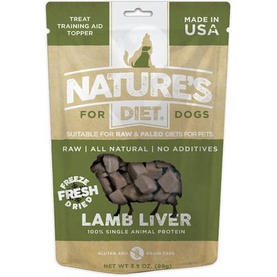 Nature's Diet Nature's Diet Lamb Liver Raw Freeze-Dried Dog Treats, 3.5-oz pouch