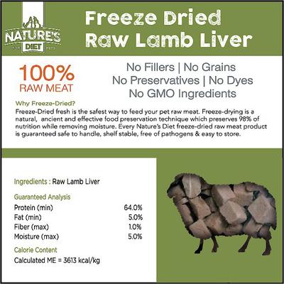 Show full view: Nature's Diet Lamb Liver Raw Freeze-Dried Dog Treats, 3.5-oz pouch slide 4 of 10