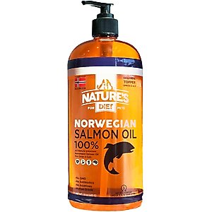 Nature's Diet Norwegian Salmon Oil Natural Omega-3 Liquid Skin & Coat Supplement for Dogs & Cats, 32-fl oz bottle