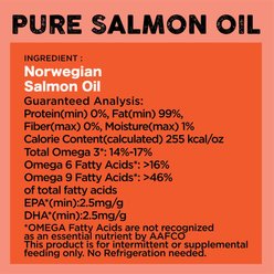Nature's Diet Norwegian Salmon Oil Natural Omega-3 Liquid Skin & Coat Supplement for Dogs & Cats, 32-fl oz bottle slide 2 of 6
