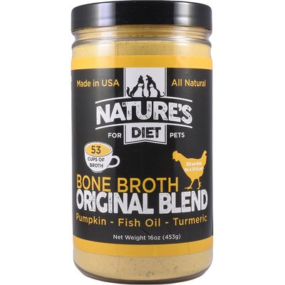 Nature's Diet Nature's Diet Original Blend Chicken Bone Broth Dry Dog & Cat Food Topping, 16-oz jar