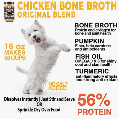 Show full view: Nature's Diet Original Blend Chicken Bone Broth Dry Dog & Cat Food Topping, 16-oz jar slide 4 of 10