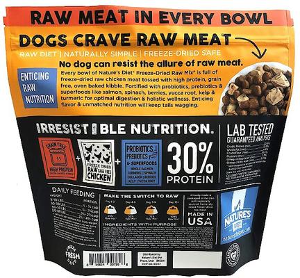 Show full view: Nature's Diet Raw Mix Kibble Chicken Liver Inclusions Freeze-Dried Dog Food, 5-lb bag slide 3 of 10