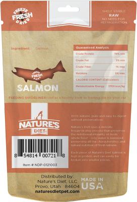 Show full view: Nature's Diet Salmon Raw Freeze-Dried Cat Treats, 1-oz pouch slide 3 of 9