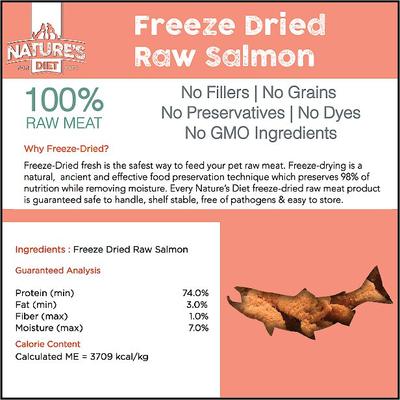 Show full view: Nature's Diet Salmon Raw Freeze-Dried Cat Treats, 1-oz pouch slide 4 of 9