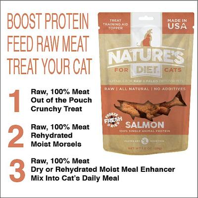 Show full view: Nature's Diet Salmon Raw Freeze-Dried Cat Treats, 1-oz pouch slide 5 of 9