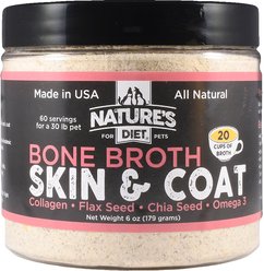 Nature's Diet Skin & Coat Bone Broth Dry Dog & Cat Food Topping, 6-oz jar