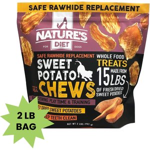 Nature's Diet Sweet Potato Fruits & Vegetables Grain-Free Adult Dehydrated Dog Treats, 2-lb bag