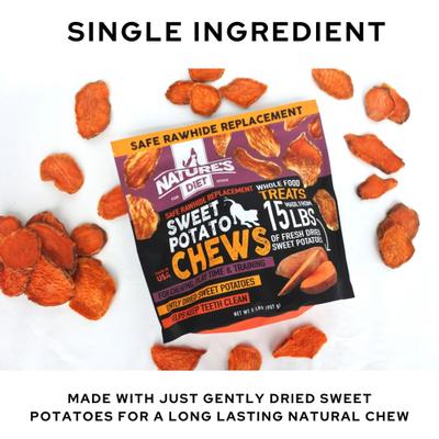 Show full view: Nature's Diet Sweet Potato Fruits & Vegetables Grain-Free Adult Dehydrated Dog Treats, 2-lb bag slide 6 of 9