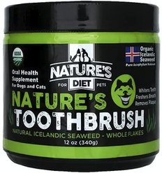 Nature's Diet Toothbrush Systemic Plaque Remover Dry Dog Food Topping, 12-oz jar