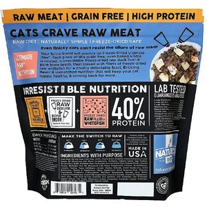 Nature's Diet Ultimate Raw Duck Liver Coated Kibble with Whitefish Filet Inclusions Freeze-Dried Cat Food, 5-lb bag