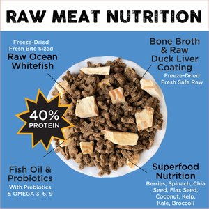 Nature's Diet Ultimate Raw Duck Liver Coated Kibble with Whitefish Filet Inclusions Freeze-Dried Cat Food, 5-lb bag