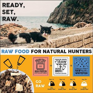 Nature's Diet Ultimate Raw Duck Liver Coated Kibble with Whitefish Filet Inclusions Freeze-Dried Cat Food, 5-lb bag