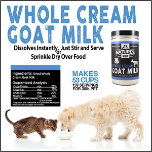 Nature's Diet Whole Cream Goat Milk Wet Dog & Cat Food Topping, 16-oz jar