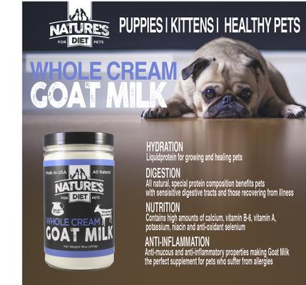 Show full view: Nature's Diet Whole Cream Goat Milk Wet Dog & Cat Food Topping, 16-oz jar slide 8 of 9