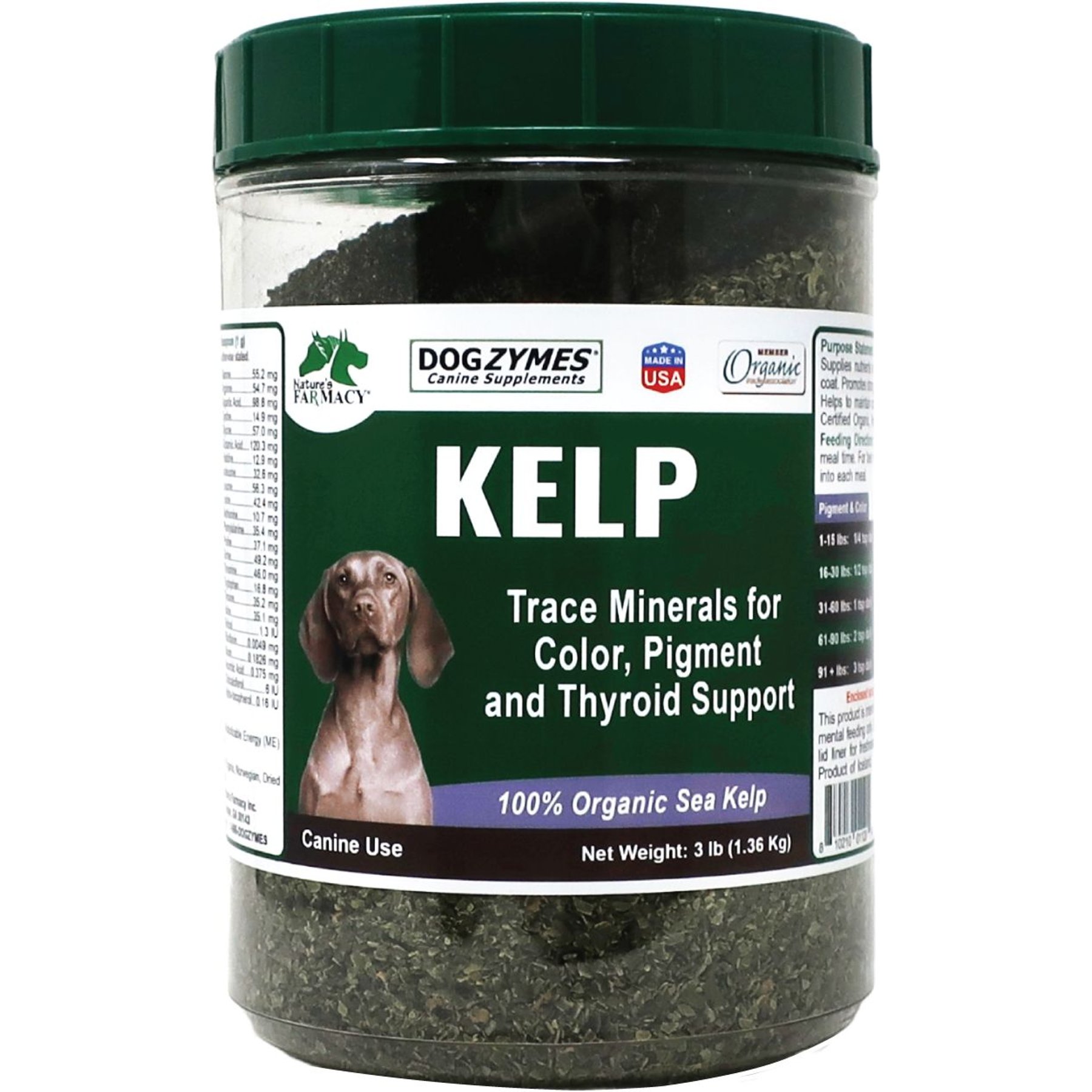 Nature's Farmacy Dogzymes Norwegian Kelp Dog Supplement, 3-lb jar