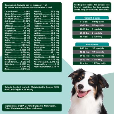 Show full view: Nature's Farmacy Dogzymes Norwegian Kelp Dog Supplement, 3-lb jar slide 4 of 6