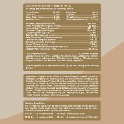 Show full view: Nature's Farmacy Dogzymes Probiotic Max Dog Supplement, 8-oz jar slide 4 of 6