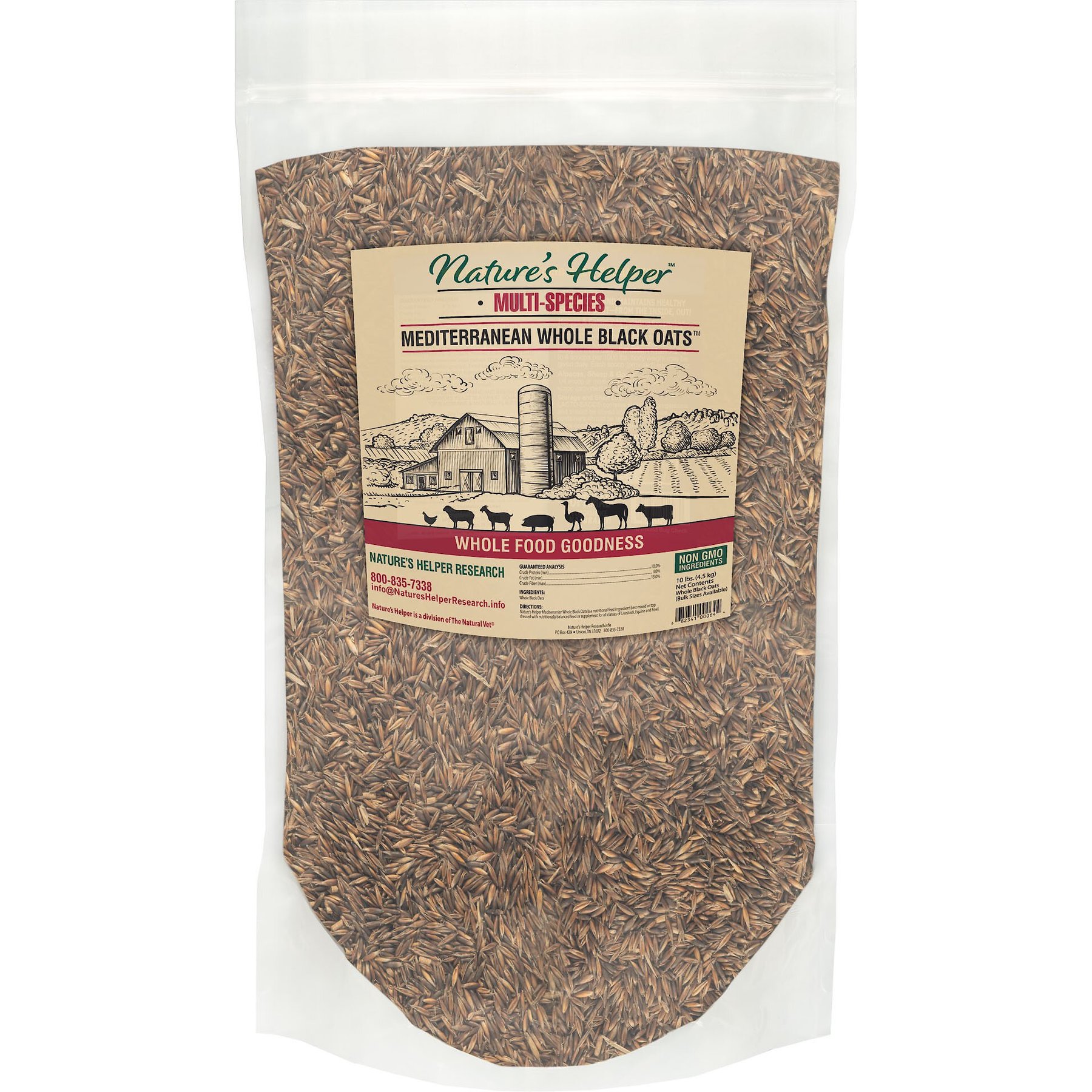 Nature's Helper Mediterranean Multi-Species Non-GMO Whole Black Oats, 10-lb bag