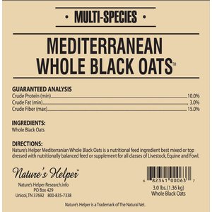 Nature's Helper Mediterranean Multi-Species Non-GMO Whole Black Oats, 3-lb bag