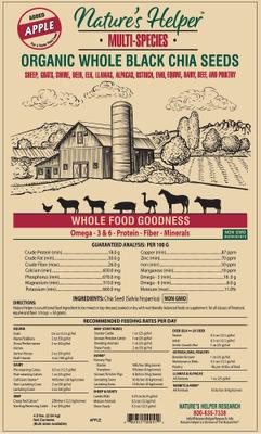 Show full view: Nature's Helper Multi-Species Organic Whole Black Chia Seeds with Apple Flavor, 4.5-lb bag slide 2 of 2