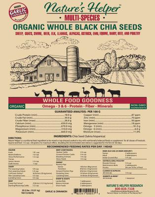 Show full view: Nature's Helper Multi-Species Organic Whole Black Chia Seeds with Cinnamon Flavor, 22.5-lb bag slide 2 of 2