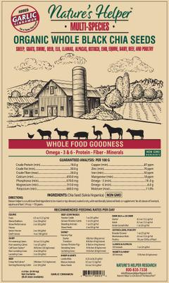 Show full view: Nature's Helper Multi-Species Organic Whole Black Chia Seeds with Cinnamon Flavor, 4.5-lb bag slide 2 of 2