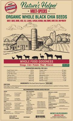 Show full view: Nature's Helper Multi-Species Organic Whole Black Chia Seeds with Peppermint, 4.5-lb bag slide 2 of 2