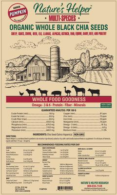 Show full view: Nature's Helper Multi-Species Organic Whole Black Chia Seeds with Pumpkin Flavor, 4.5-lb bag slide 2 of 3