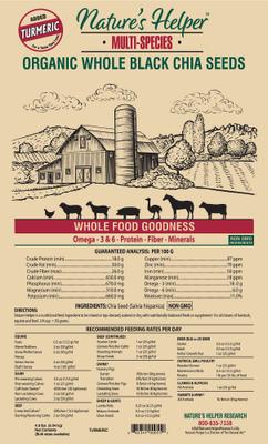 Show full view: Nature's Helper Multi-Species Organic Whole Black Chia Seeds with Turmeric Flavor, 4.5-lb bag slide 2 of 2