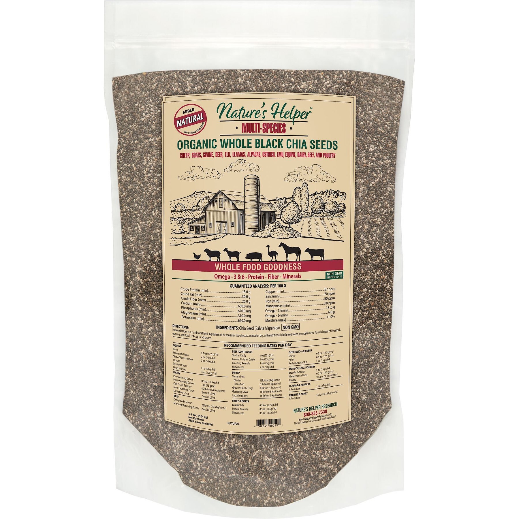 Nature's Helper Organic Chia Seeds Goat Feed, 4.5-lb bag